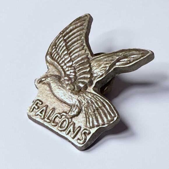 Vintage Falcons High School Mascot Lapel Pin 90s USA Made Letterman Jacket Pin - Picture 1 of 5